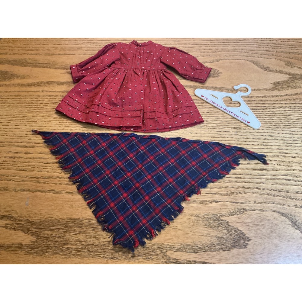 American Girl Kirsten Pioneer School Dress Shawl Pleasant Company 18 Inch Doll